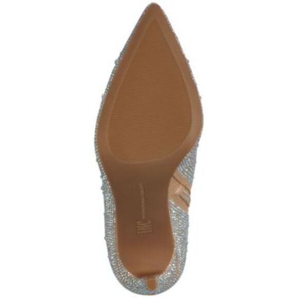 INC Womens Beige Rhinestone Arch Support Reisa Pointed Toe Stiletto Booties 10 M - Picture 4 of 4